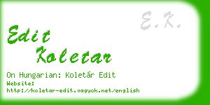 edit koletar business card